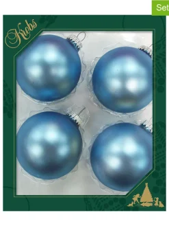 Christbaumkugeln in Hellblau - 4 Stück