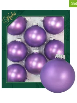 Christbaumkugeln in Lila - 8 Stück