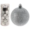 Christbaumkugeln in Silber - 35 Stück - Ø 6 cm