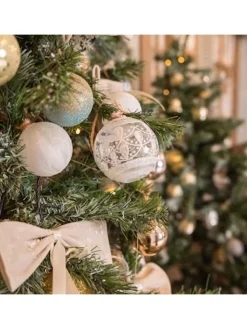 Christbaumkugeln in Silber - 35 Stück - Ø 6 cm