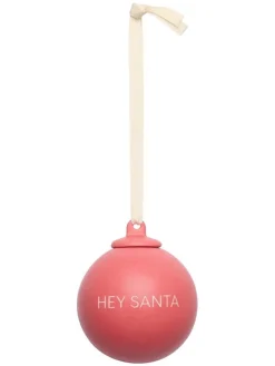 Christbaumkugeln "XMAS" in Pink/ Lila - 4 Stück