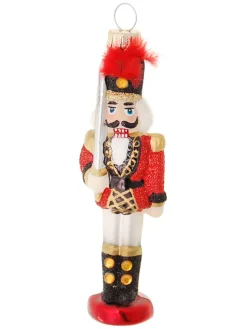 Christbaumornament "Nussknacker mit Gewehr" in Rot/ Bunt - (L)11 cm