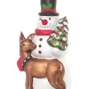 Christbaumornament "Schneemann mit Reh" in Bunt - (L)16 cm