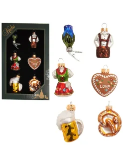 Christbaumornamente "Oktoberfest" in Bunt - 6 Stück - (H)5 cm