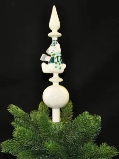 Christbaumspitze Glas 34cm Spitze Bär Krug