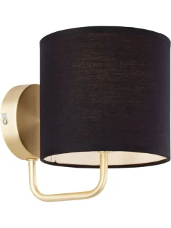 Clarie Wandleuchte in messing gebürstet/schwarz