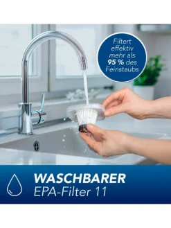CLEANmaxx Akku-Handstaubsauger - kabel- & beutellos - mit EPA-Filter & LED-Licht