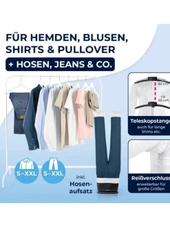 CLEANmaxx Bügler für Hemden, Blusen & Hosen - Schwarz