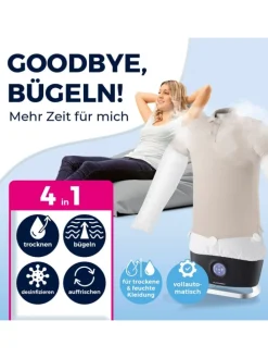 CLEANmaxx Bügler mit Dampffunktion für Hemden & Blusen + Bügler-Aufsatz für