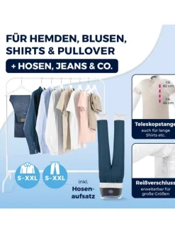 CLEANmaxx Bügler mit Dampffunktion für Hemden & Blusen + Bügler-Aufsatz für