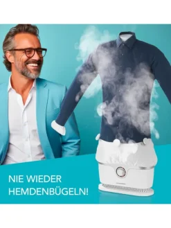 CLEANmaxx Hemden-Bügler mit Timerfunktion - silber/weiß