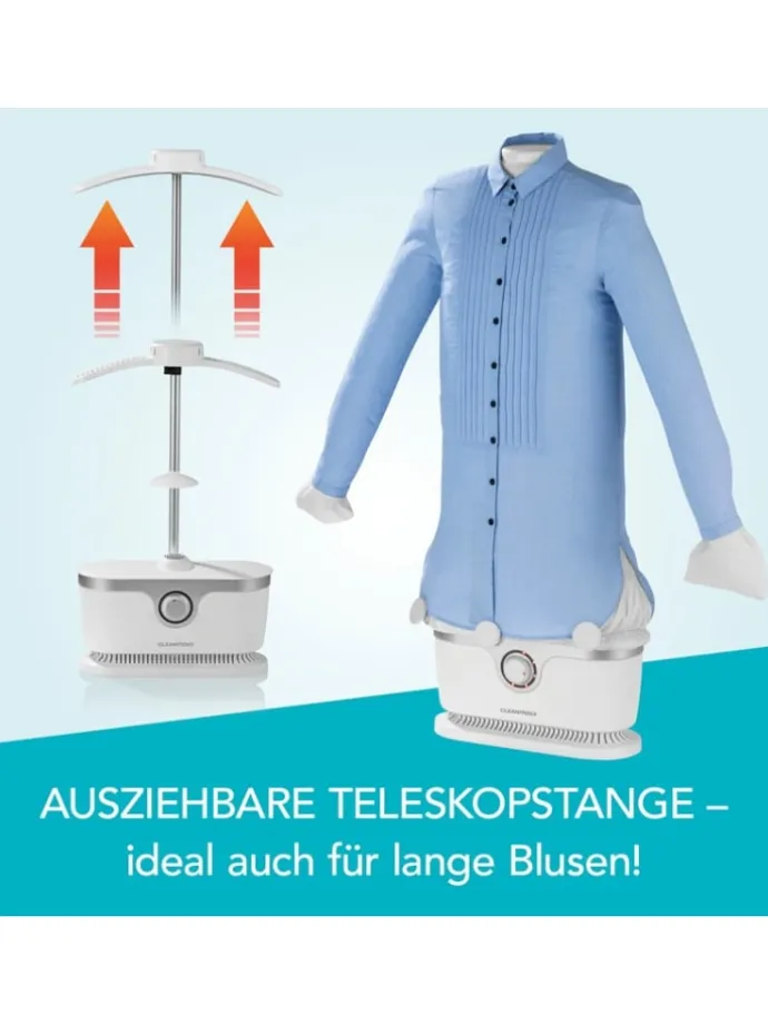 CLEANmaxx Hemden-Bügler mit Timerfunktion - silber/weiß