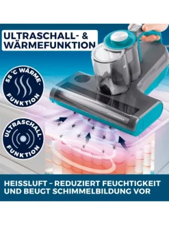 CLEANmaxx Milben-Handstaubsauger mit UV-C-Licht 450W grau/blau