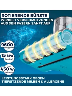CLEANmaxx Milben-Handstaubsauger mit UV-C-Licht 450W grau/blau
