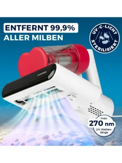 CLEANmaxx Milben-Handstaubsauger 400W weiß/rot