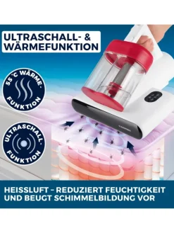 CLEANmaxx Milben-Handstaubsauger 400W weiß/rot