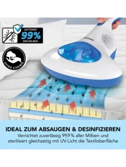CLEANmaxx Milben-Handstaubsauger mit UV-C-Licht - blau/weiß