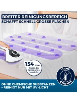 CLEANmaxx Milbensauger Vibration - entfernt 99,9 % aller Milben - mit UV-C-Licht