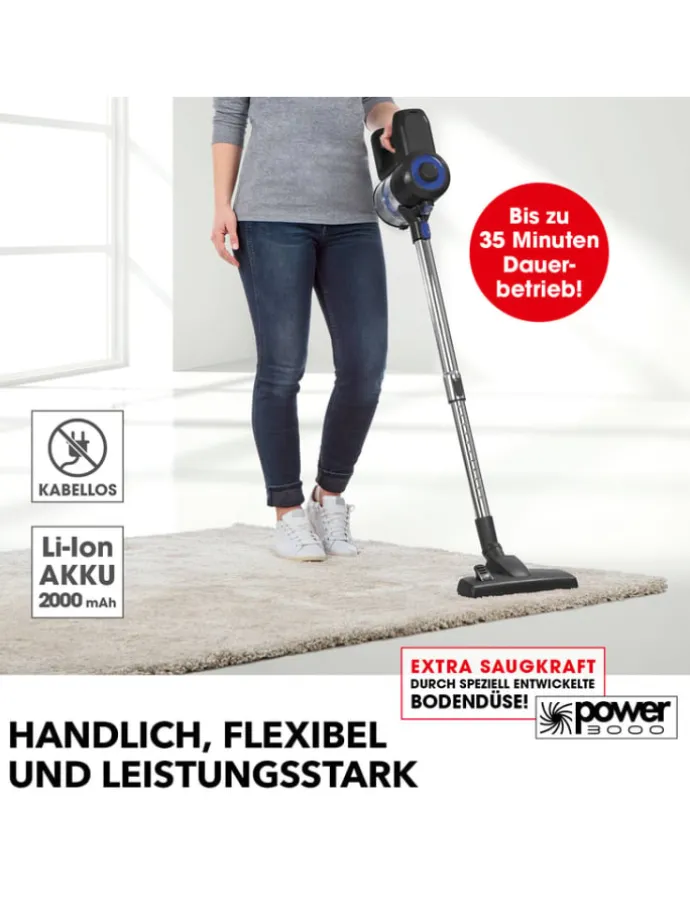 CLEANmaxx Zyklon-Staubsauger - schwarz/blau