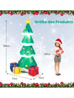 180cm aufblasbarer LED Weihnachtsbaum in Grün