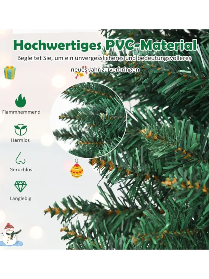 270cm Bleistift Weihnachtsbaum in Grün