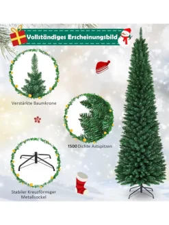 270cm Bleistift Weihnachtsbaum in Grün