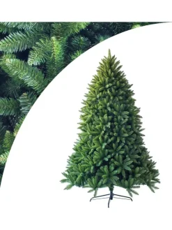 180cm Künstlicher Weihnachtsbaum mit Metallständer in Grün