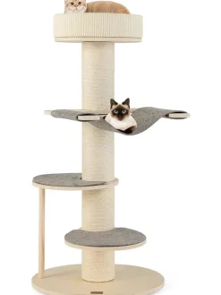 120cm Kratzbaum Holz in Grau