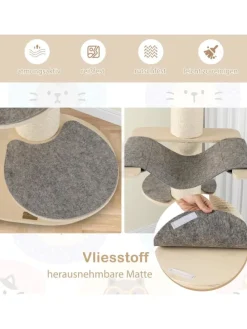 120cm Kratzbaum Holz in Grau