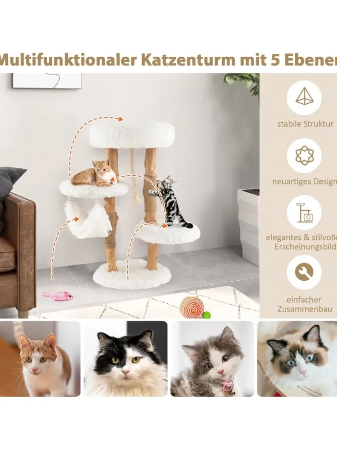 87cm Kratzbaum in Weiß