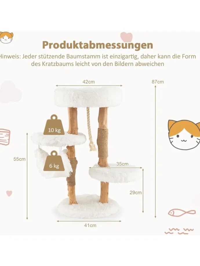 87cm Kratzbaum in Weiß