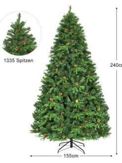 240cm LED Künstlicher Weihnachtsbaum in Grün