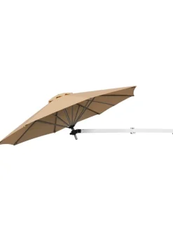 Ø247cm Sonnenschirm wandmontiert in Hellbraun