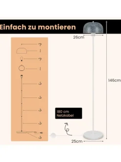 146cm Stehlampe in Grau