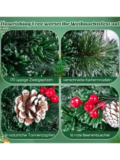 150cm Weihnachtsbaum Künstlich mit Beleuchtung in Grün