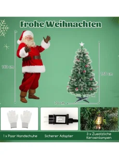150cm Weihnachtsbaum Künstlich mit Beleuchtung in Grün