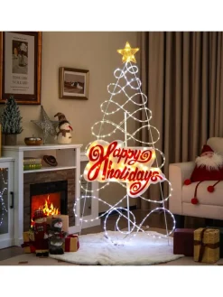 170cm Weihnachtsbaum mit 216 LEDs in Bunt