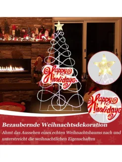 170cm Weihnachtsbaum mit 216 LEDs in Bunt