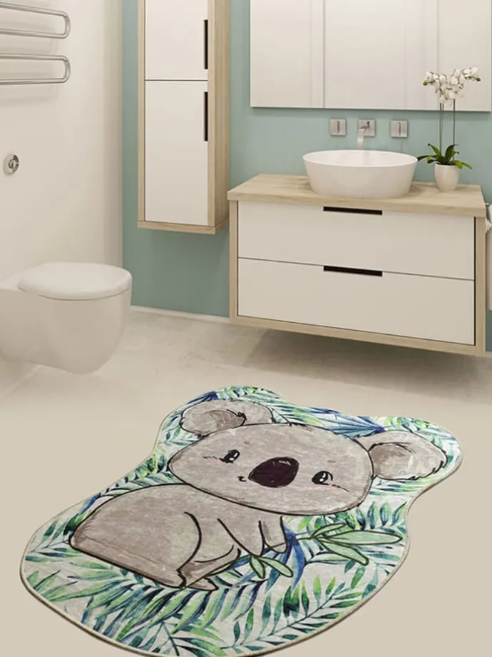 Colorful Cotton Badematten in grau_grün