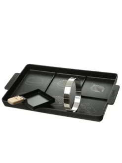 Cookut Burger Set 3in1 Burgerplatte/Burgerring/Pfanne 40x23cm in schwarz