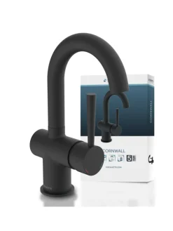 CORNWALL Waschtischarmatur, Schwarz matt