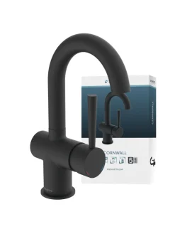 CORNWALL Waschtischarmatur, Schwarz matt