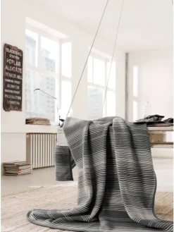 Cotton Home Wohndecke Lines in grau