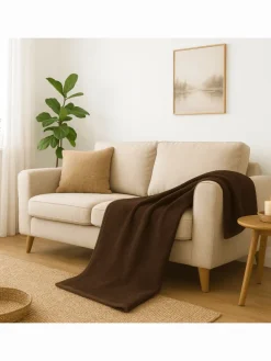 Cotton Home Wohndecke Uni in taupe