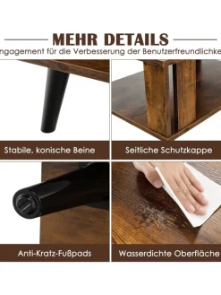 Couchtisch 2 Ebenen 70x50x41cm in Braun