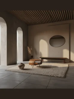 Couchtisch | Sheesham, 55x55x38cm, Ablage, Metallgestell