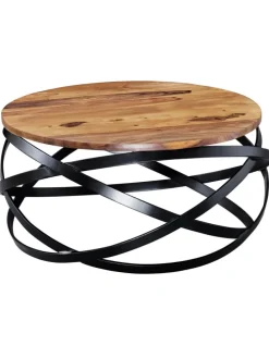 Couchtisch | Sheesham/Metall, 60x30x60cm, Industrial