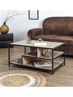 Couchtisch "Edison" in Braun - (B)90 x (H)42 x (T)55 cm