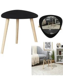 Couchtisch in Schwarz/ Hellbraun - (B)38,5 x (H)40 cm