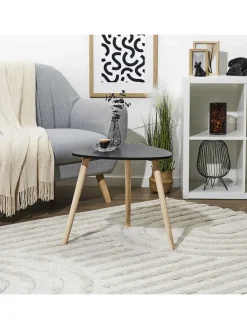 Couchtisch in Schwarz/ Hellbraun - (B)48 x (H)46 cm